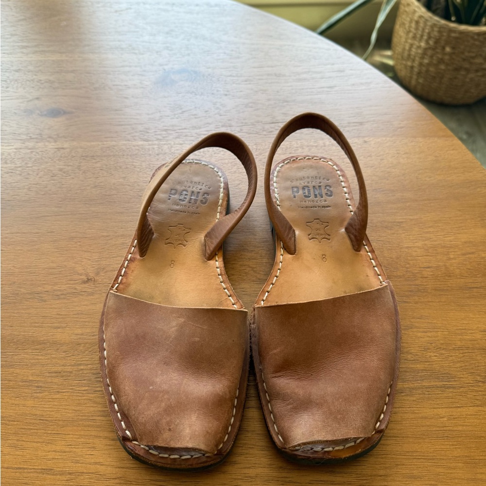 Brown Leather Sandals by Pons